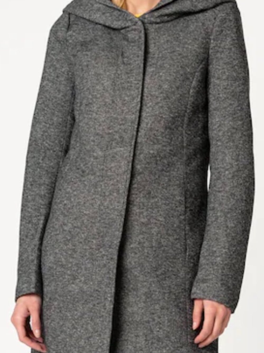 Only S Grey Hooded Coat with Zipper
